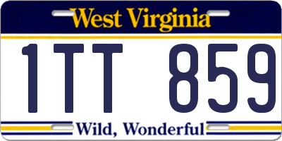 WV license plate 1TT859