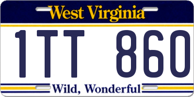 WV license plate 1TT860