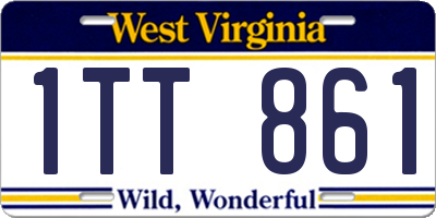WV license plate 1TT861