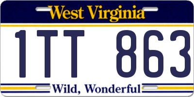 WV license plate 1TT863
