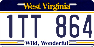 WV license plate 1TT864