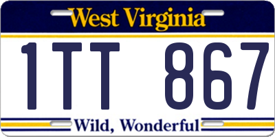 WV license plate 1TT867