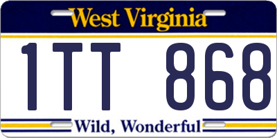 WV license plate 1TT868