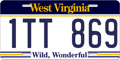 WV license plate 1TT869