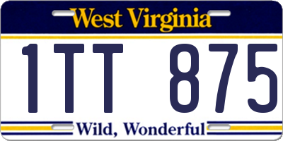 WV license plate 1TT875
