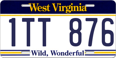 WV license plate 1TT876