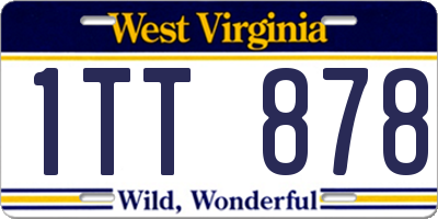 WV license plate 1TT878