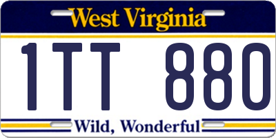 WV license plate 1TT880