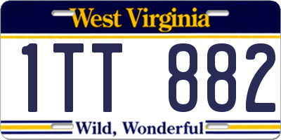 WV license plate 1TT882