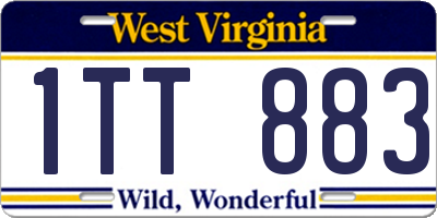 WV license plate 1TT883