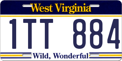 WV license plate 1TT884