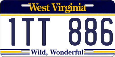 WV license plate 1TT886