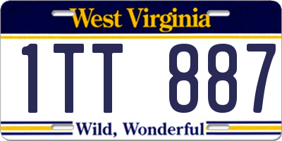 WV license plate 1TT887