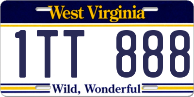 WV license plate 1TT888