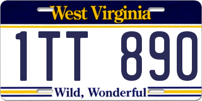 WV license plate 1TT890