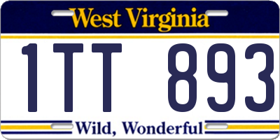 WV license plate 1TT893