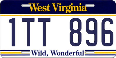WV license plate 1TT896