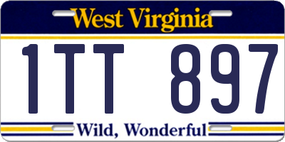 WV license plate 1TT897