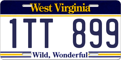 WV license plate 1TT899