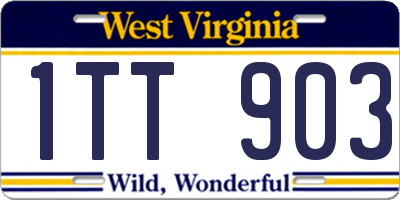 WV license plate 1TT903