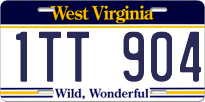 WV license plate 1TT904