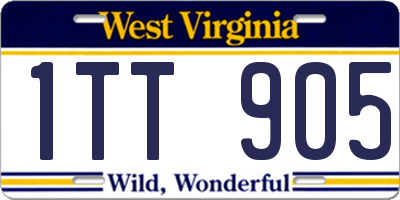 WV license plate 1TT905