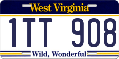 WV license plate 1TT908