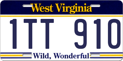 WV license plate 1TT910