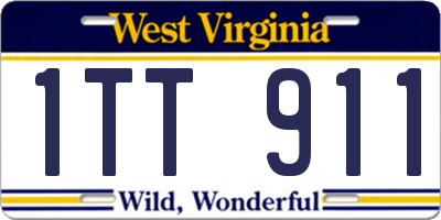 WV license plate 1TT911