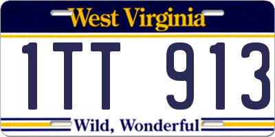 WV license plate 1TT913