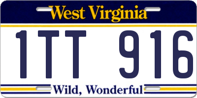 WV license plate 1TT916