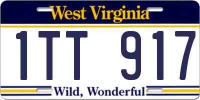 WV license plate 1TT917
