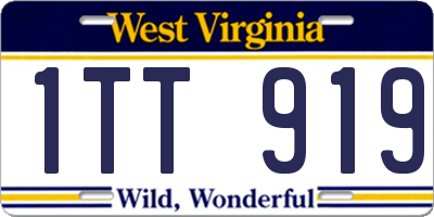 WV license plate 1TT919