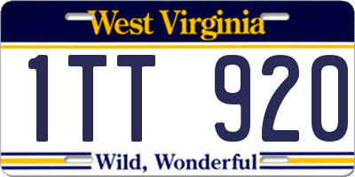 WV license plate 1TT920
