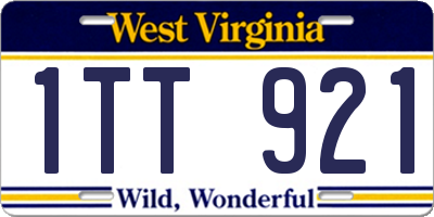 WV license plate 1TT921