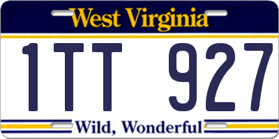 WV license plate 1TT927