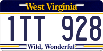 WV license plate 1TT928