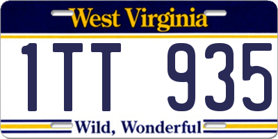 WV license plate 1TT935