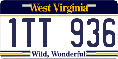 WV license plate 1TT936