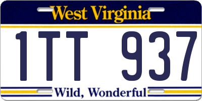 WV license plate 1TT937