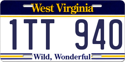 WV license plate 1TT940