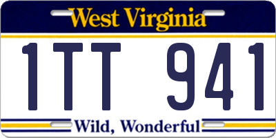 WV license plate 1TT941
