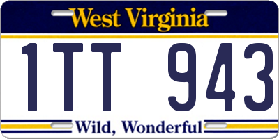 WV license plate 1TT943