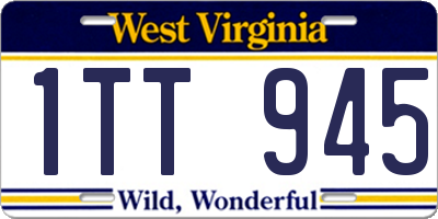 WV license plate 1TT945