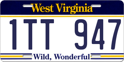 WV license plate 1TT947