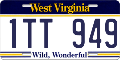 WV license plate 1TT949