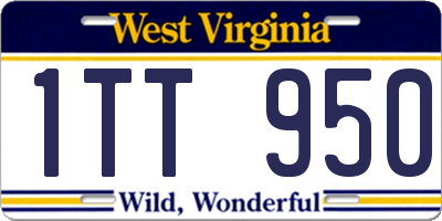 WV license plate 1TT950
