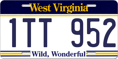 WV license plate 1TT952