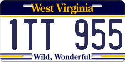 WV license plate 1TT955