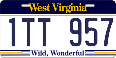 WV license plate 1TT957